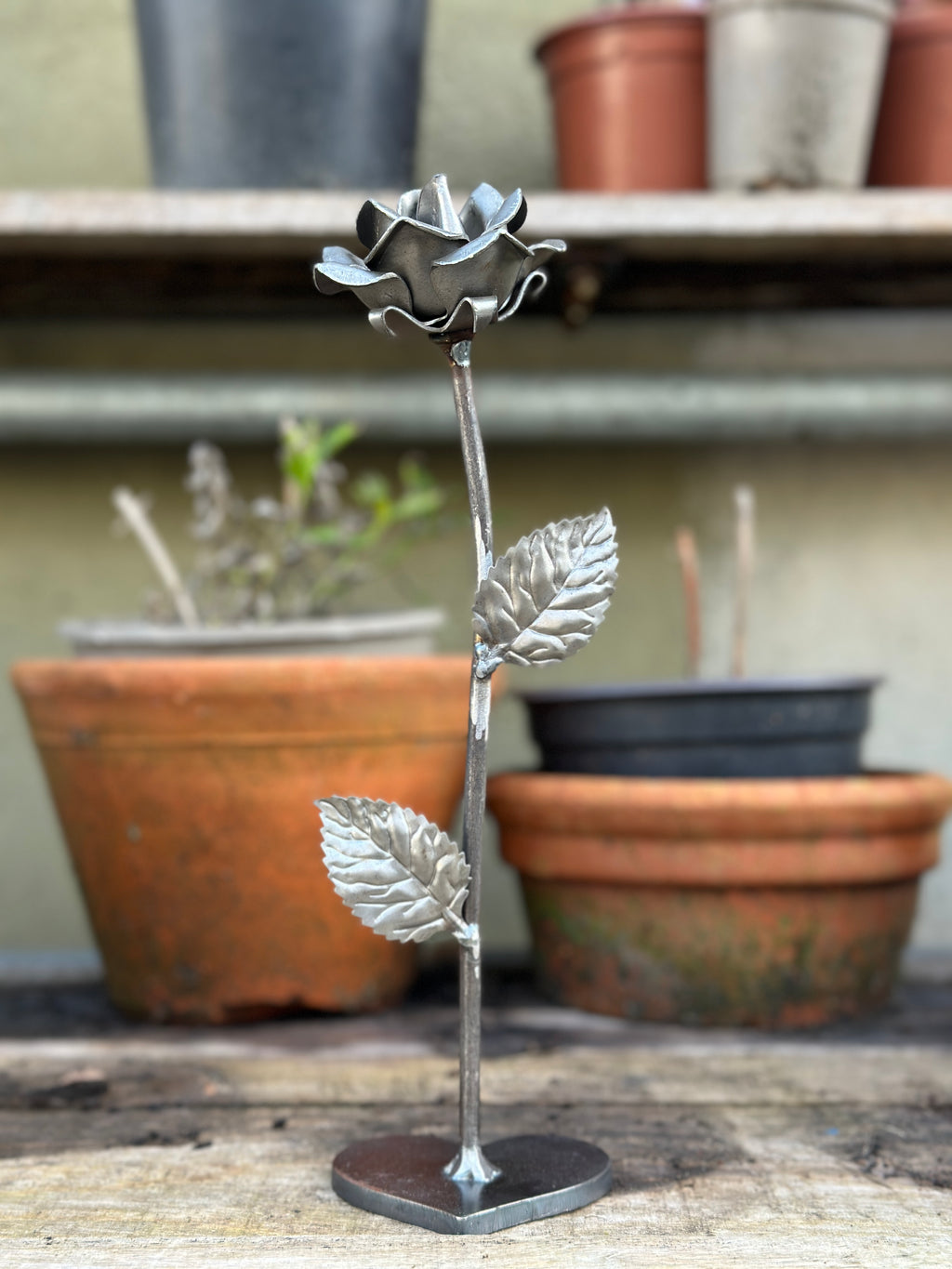 Handmade Steel Rose Sculpture - Metal Rose Gift – Firefly Metalworks