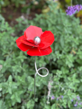 Memorial Red Poppy Garden Ornament (Stainless Steel)