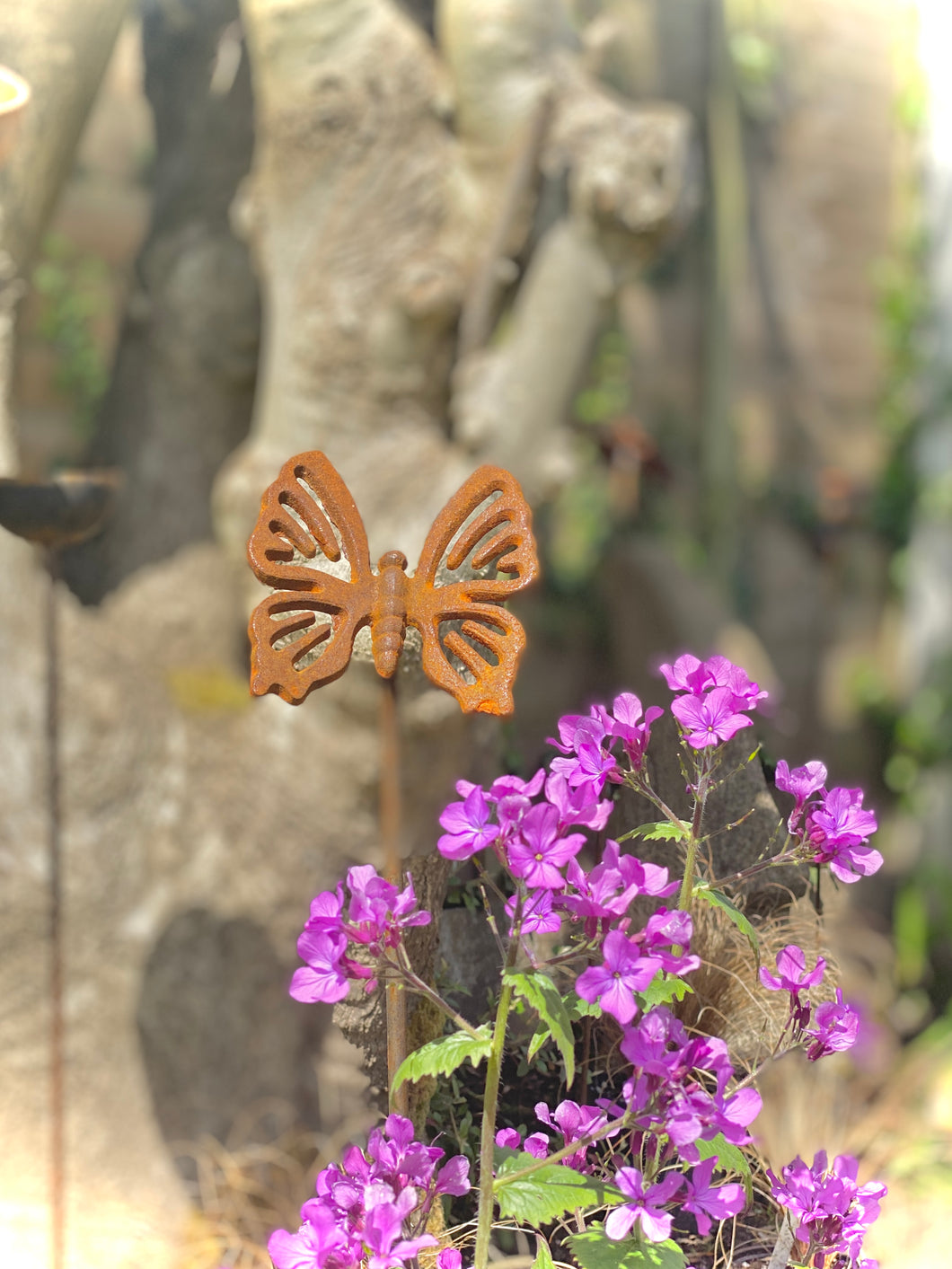 Butterfly plant support - rust finish